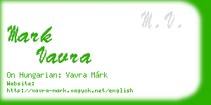 mark vavra business card