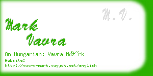 mark vavra business card